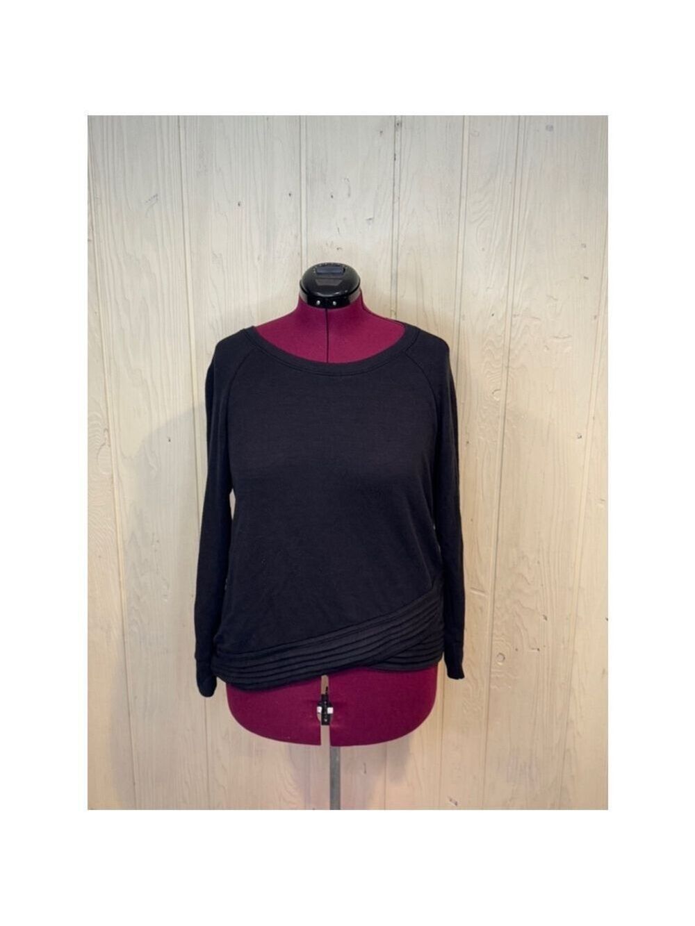 Active Life Black Long Sleeve Scoop Neck Top XXL